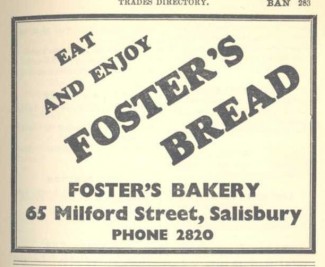 This is an advertisement for Foster's bread which could be bought in the shop or delivered.