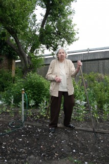 Phyllis Maple lost the bottom of her garden when Churchill Way was built.  | Photo by Anna Tooth