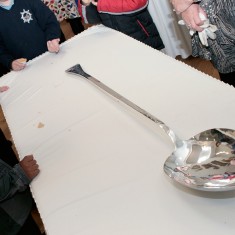 A large silver spoon used to baste a roasted ox in the Market Square to celebrate Queen Victoria's Diamond Jubilee | Anna Tooth