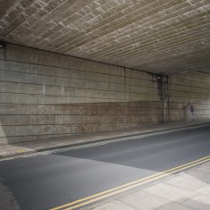 The north side of the Bridge, where the Jubilee Mural is now, before painting started showing the bare concrete walls | John Palmer