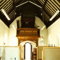 Inside the chapel at St. Mary's, when it was used by Salisbury College as an art studio. Taken around 1990 by Alan Doel. | Alan Doel