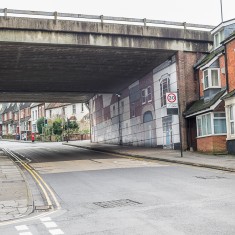 The original Milford Street Bridge mural, seen from Milford Street looking Eastwards away from the city | John Palmer