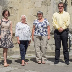 Most of our visitors before George;s brief guided tour: Sarah Staniforth and Angela Swan of the Heritage Lottery Fund, Sue Hampson and Judith Harvey of the Community Archives & Heritage Group, and John Chambers and Jon Elliott of the Archives & Records Association. Unfortunately David Mander, ARA chair, had been held up by a misbehaving train. | John Palmer