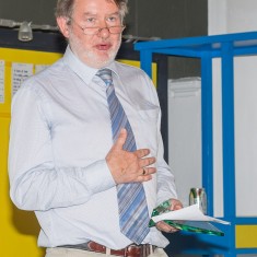 David Mander, chair of the Archives & Records Association, prepares to present their award | John Palmer