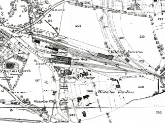 An old map of the area around Milford Goods Yard, from the 1881 Ordnance Survey | Thanks to Salisbury Reference Library