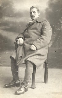 Walter Jacob served in the 11th Field Company, Royal Engineers, during the First World War. This studio portrait is the only photograph that can be attributed to him, the chevrons on the coat being similar to those  given to Walter's  widow, Maud, after his death. | by kind permission of the Jacob family