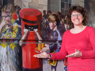 Lisa Parrott, née Robertson, who was the girl in the pillar box in the Jubilee Mural | John Palmer