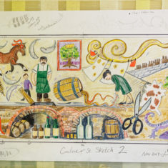 Joanna Dewfall's design sketch for the Culver Street mosaic | John Palmer