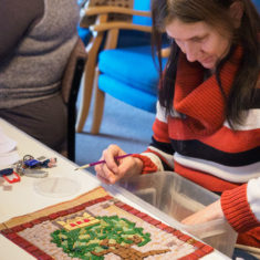 Thelma has almost finished the pub sign for the Royal Oak | John Palmer