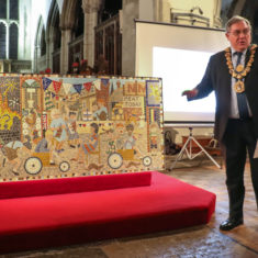 Mayor John Lindley expresses his delight at the mosaic | Spencer Mulholland