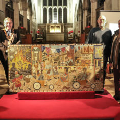 Rector of St Thomas's Kelvin Inglis, who blessed the mosaic; Mayor John Lindley; Rev'd Jon Plows; ken Edwards, & Ron Holloway | Spencer Mulholland